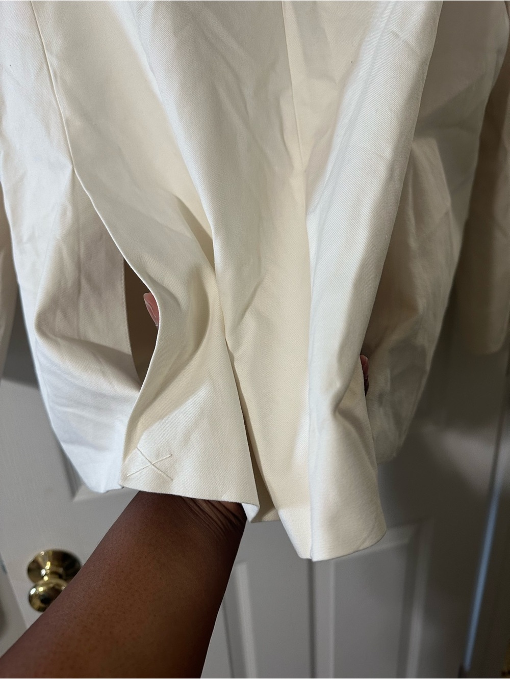 Double-Breasted Cream Blazer and Trousers Set - Picture 6 of 7